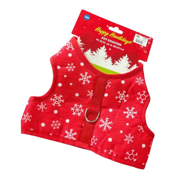 NWT - WINTER SNOWFLAKE - BRIGHT RED - WARM PET HARNESS - Picture 3 of 11